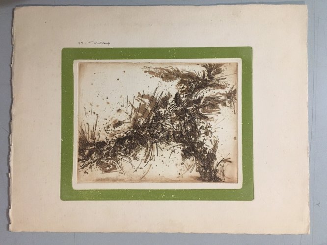 gravure de john Levee  signé expressionisme abstrait usa 1960