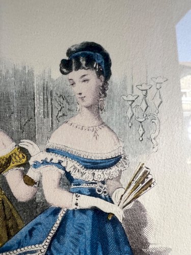 Gravure de mode “Petit Courrier des Dames” – 16 mars 1867 – Mode de Paris