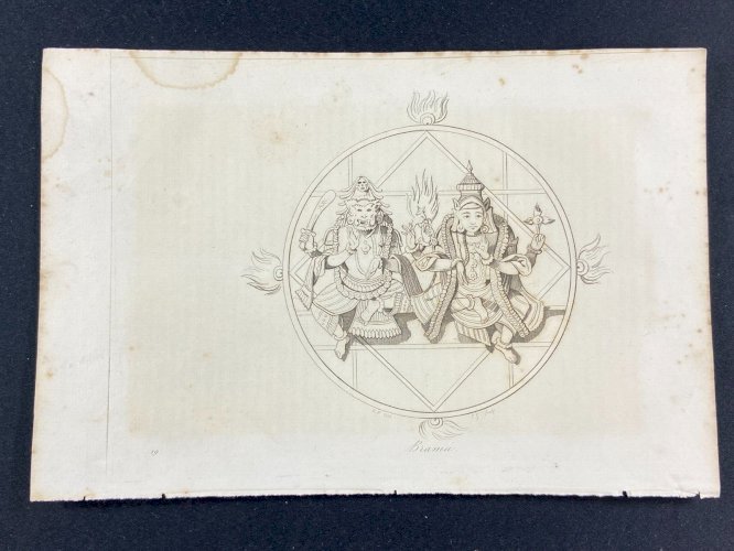 Gravure début XIXe représentant Brama Inde Hindouisme