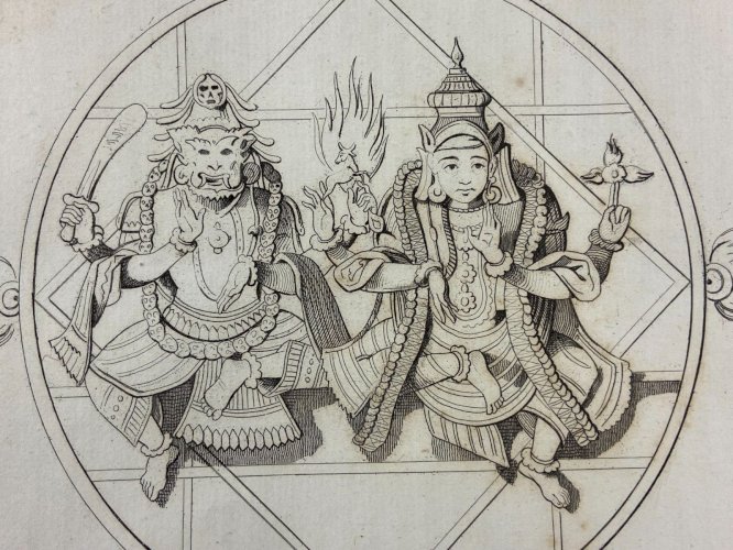 Gravure début XIXe représentant Brama Inde Hindouisme