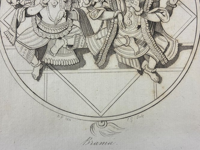 Gravure début XIXe représentant Brama Inde Hindouisme