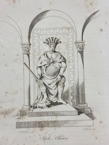 Gravure début XIXe représentant un idole chinois