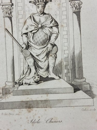 Gravure début XIXe représentant un idole chinois
