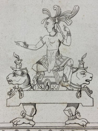 Gravure début XIXe représentant un personnage maya rites mayas