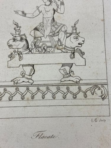 Gravure début XIXe représentant un personnage maya rites mayas