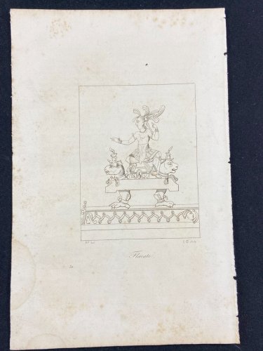 Gravure début XIXe représentant un personnage maya rites mayas