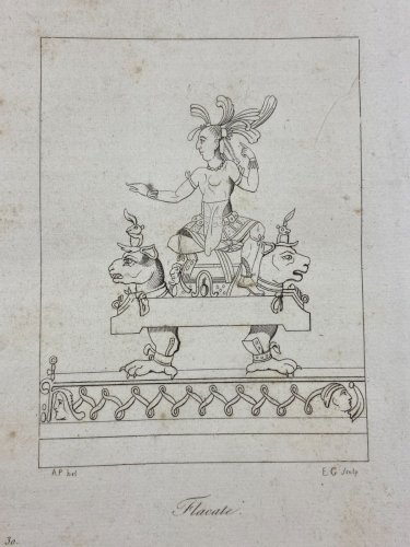 Gravure début XIXe représentant un personnage maya rites mayas