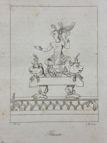 Gravure début XIXe représentant un personnage maya rites mayas