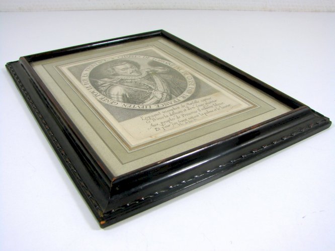 Gravure Début XVII° Charles de Lorraine Duc de Guise Signée Thomas de Leu, Cadre