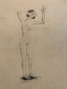 Gravure Début XXe Expressionniste Femme Lithographie Etching Ancien Old
