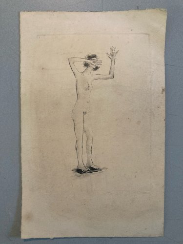 Gravure Début XXe Expressionniste Femme Lithographie Etching Ancien Old