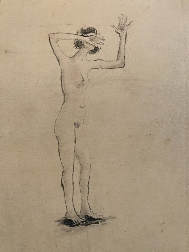 Gravure Début XXe Expressionniste Femme Lithographie Etching Ancien Old