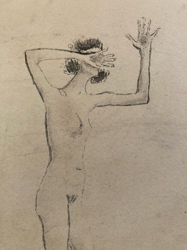 Gravure Début XXe Expressionniste Femme Lithographie Etching Ancien Old