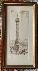 Etching 4/4 Léopold Robin 1920's Paris Place Vendôme