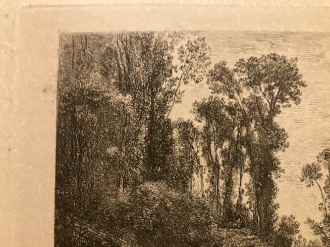 Gravure Eau Forte Charles François DAUBIGNY Le Bac De Bezons 1851 XIXe Art