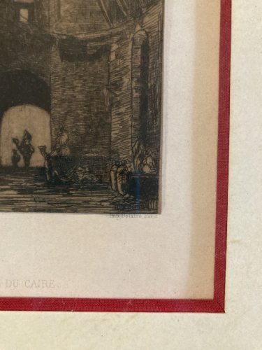 Gravure Édouard-Jacques DUFEU XIXe Orientaliste Orientaliste Caire Etching Old