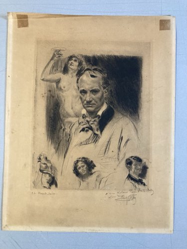 Gravure Engraving Charles Baudelaire Le Spleen de Paris par Lobel-Riche 1912 Art