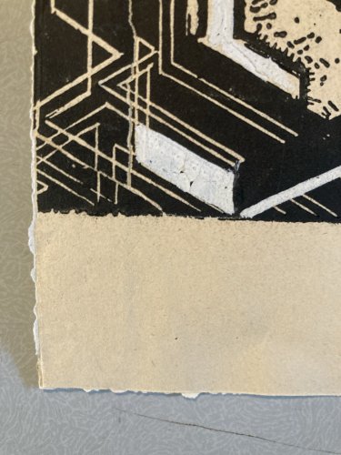 Gravure Frank Kupka Rehaussée Gouache Signé Époque Etching Abstrait Art Original