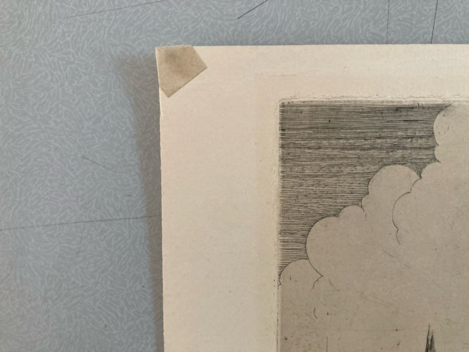 Gravure Guy Underwood Westminster vers 1920 Etching Ancien Art Old Abbaye Église