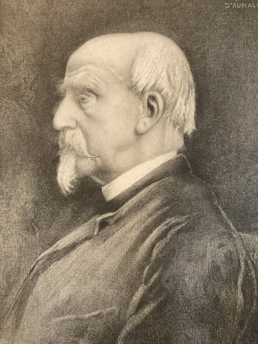Gravure Henri d'Orléans duc d'Aumale Lithographie XIXe Portrait Etching Ancien