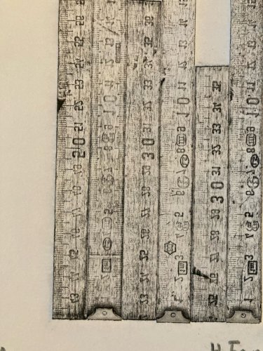 Gravure Henry Front 1990 Estampe Mètre Art Sur Papier Métrique Bois Etching XXe