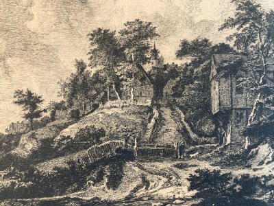 Gravure Jacob Van Ruisdael Ruysdael Papier Vergé Graveur Gustave Greux Art