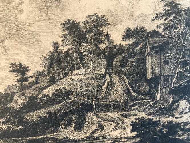 Gravure Jacob Van Ruisdael Ruysdael Papier Vergé Graveur Gustave Greux Art