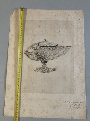 Gravure Jules Ferdinand JACQUEMART XIXe Sur Papier Cristal Hannap Art