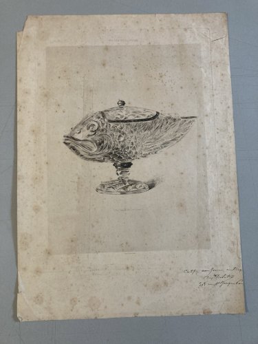 Gravure Jules Ferdinand JACQUEMART XIXe Sur Papier Cristal Hannap Art