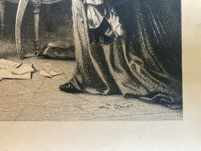 Gravure Le serment du jeu de paume 1848 Albert Georges Besse d'ap Auguste Coudé