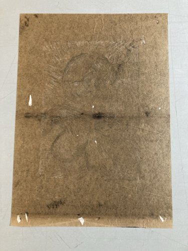 Gravure Lino Bois Art Déco Femme 1970 Nue Nu Buste Herotique Gouache Art Ancien