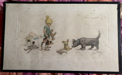 Lithograph engraving 1920s Georges Redon copyright the modern artists Paris