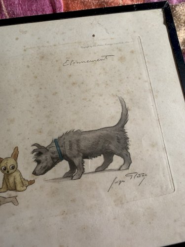 Gravure lithographie 1920's georges Redon copyright les artistes modernes Paris