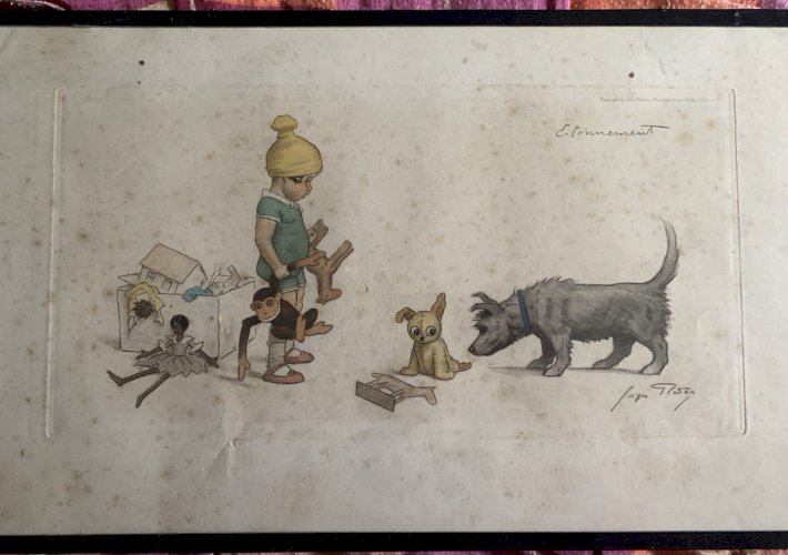 Gravure lithographie 1920's georges Redon copyright les artistes modernes Paris