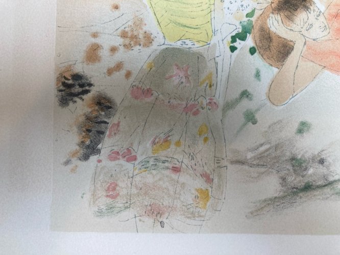 Gravure Lithographie  1950 Ancien La Plage Mer Méditerranée Art À Identifier XXe