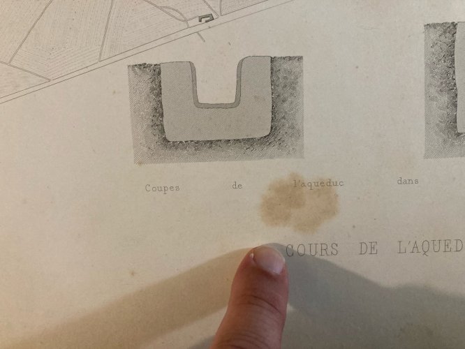 Gravure Lithographie Aqueduc Romain Rome Plan XIXe Génie Civil Art Ancien Deco