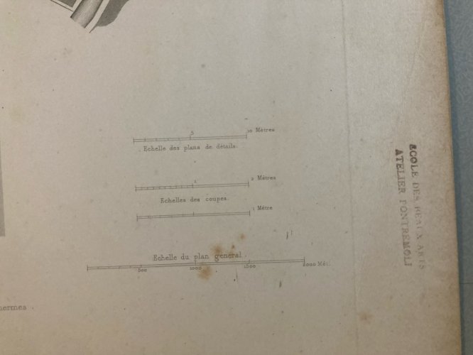 Gravure Lithographie Aqueduc Romain Rome Plan XIXe Génie Civil Art Ancien Deco