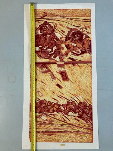 Gravure Lithographie Cheval Walter Barrientos Moderne Art Litho Expressionnisme