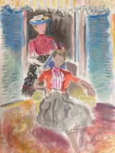 Gravure Lithographie Constantin Terechkovitch 1954 Ancien École Russe Femme XXe