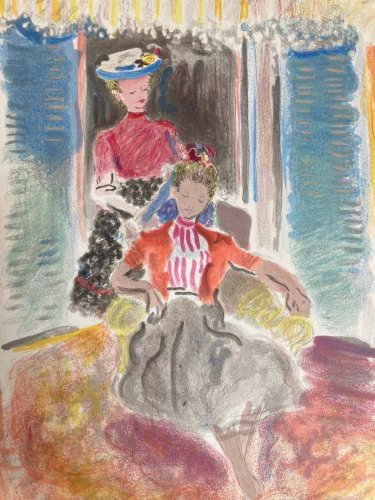 Gravure Lithographie Constantin Terechkovitch 1954 Ancien École Russe Femme XXe