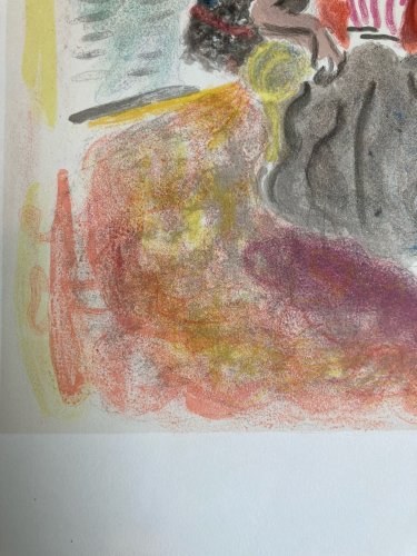 Gravure Lithographie Constantin Terechkovitch 1954 Ancien École Russe Femme XXe