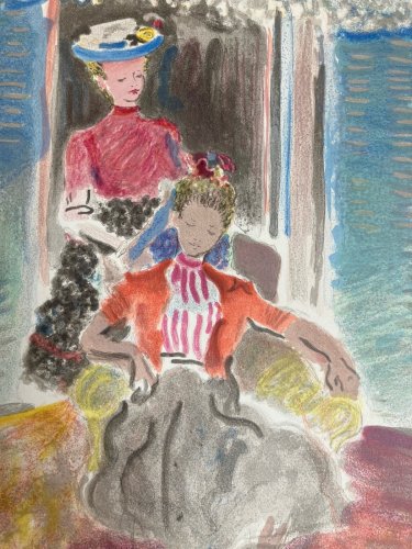 Gravure Lithographie Constantin Terechkovitch 1954 Ancien École Russe Femme XXe