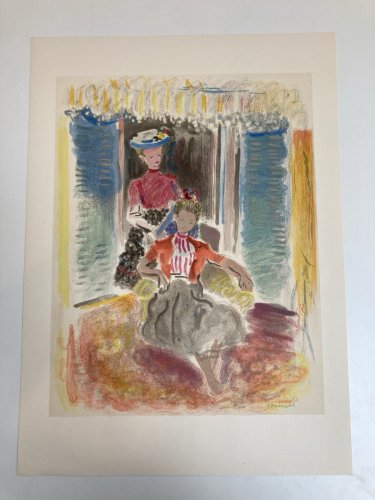Gravure Lithographie Constantin Terechkovitch 1954 Ancien École Russe Femme XXe