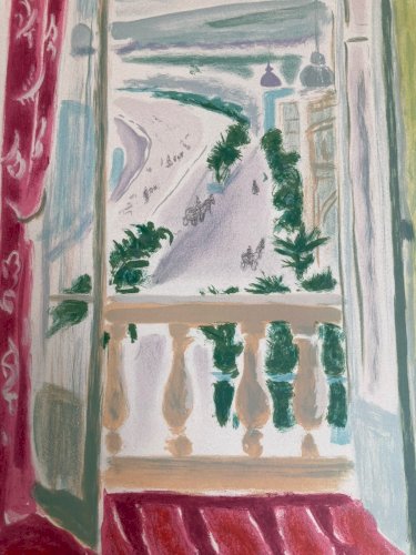 Gravure Lithographie Jules CAVAILLES Nice Bord De Mer Méditerranée 1950 Ancien