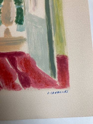 Gravure Lithographie Jules CAVAILLES Nice Bord De Mer Méditerranée 1950 Ancien