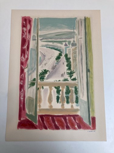 Gravure Lithographie Jules CAVAILLES Nice Bord De Mer Méditerranée 1950 Ancien