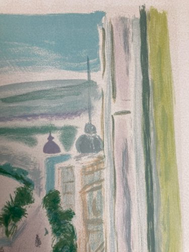 Gravure Lithographie Jules CAVAILLES Nice Bord De Mer Méditerranée 1950 Ancien