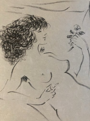 Gravure lithographie Marcel VERTES(1895-1961) Etching 1950 Signé Femme Art