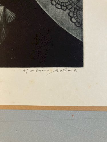 Gravure Manière Noire coquillages Japon Coquillage a identifier Art