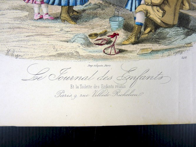 Gravure mode enfant XIX° LE JOURNAL DES ENFANTS signée I. Desgranges H. Leger